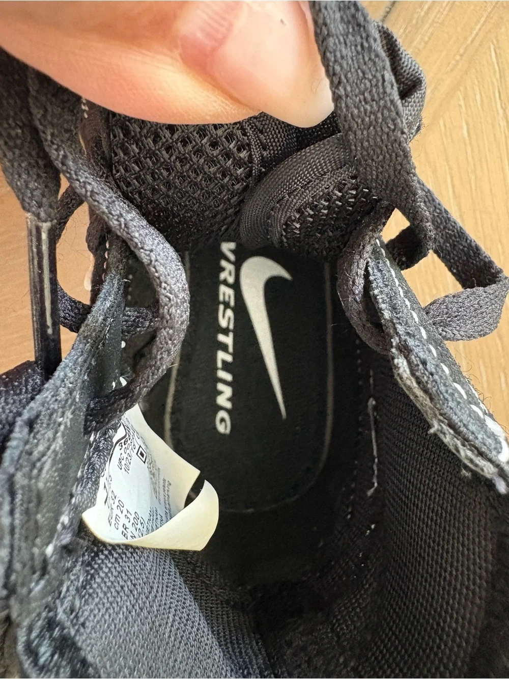 Nike Kids Black and White High-Top Lace Sneakers with Strap